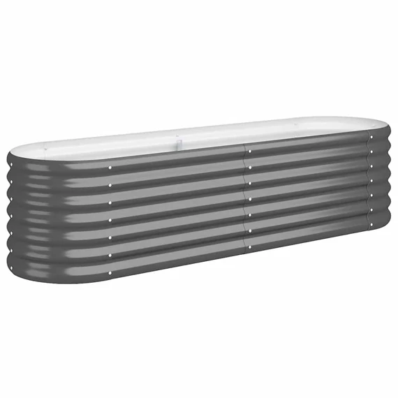 antracitszürke horganyzott acél kerti magaságyás 152x40x36 cm