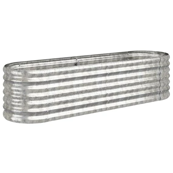 ezüstszínű horganyzott acél kerti magaságyás 152x40x36 cm