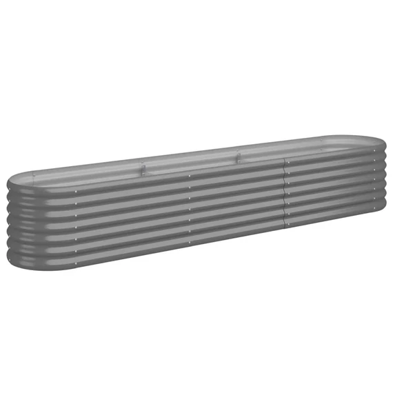 szürke horganyzott acél kerti magaságyás 224x40x36 cm