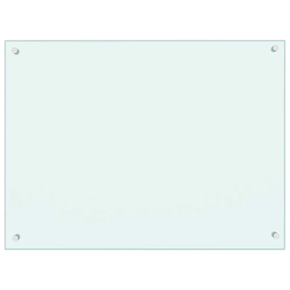 vidaXL fehér edzett üveg konyhai fröccsenésgátló 80 x 60 cm