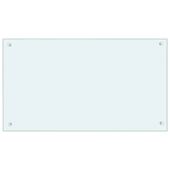 vidaXL fehér edzett üveg konyhai fröccsenésgátló 90 x 50 cm