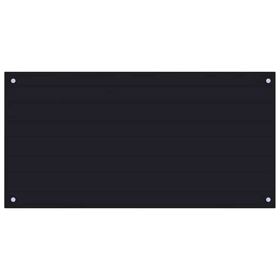 vidaXL fekete edzett üveg konyhai fröccsenésgátló 100 x 50 cm