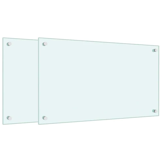 vidaXL 2 db fehér edzett üveg konyhai fröccsenésgátló 70 x 40 cm
