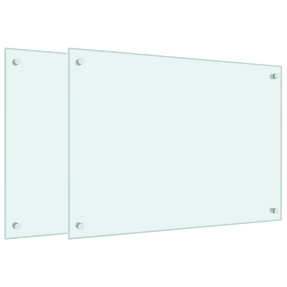 vidaXL 2 db fehér edzett üveg konyhai fröccsenésgátló 70 x 50 cm