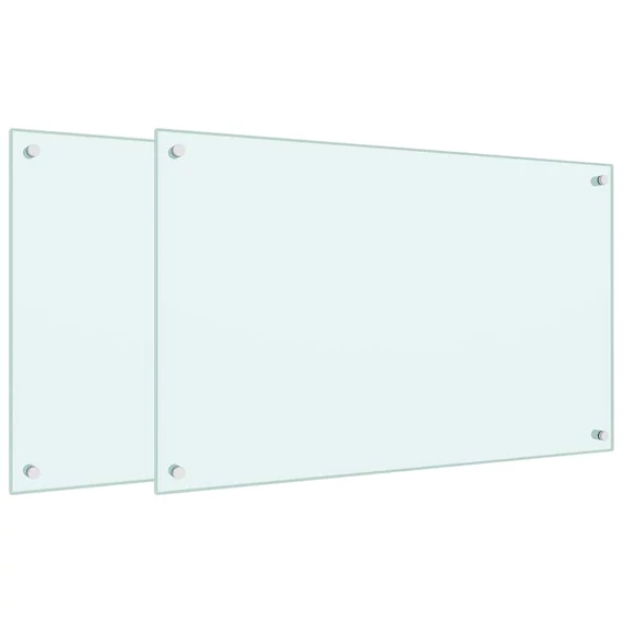 vidaXL 2 db fehér edzett üveg konyhai fröccsenésgátló 80 x 50 cm