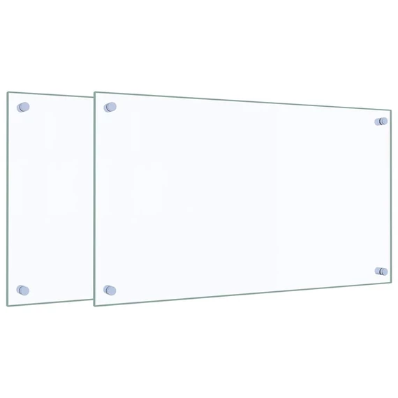 vidaXL 2 db átlátszó edzett üveg konyhai fröccsenésgátló 70 x 40 cm