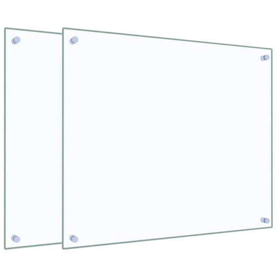 vidaXL 2 db átlátszó edzett üveg konyhai fröccsenésgátló 70 x 60 cm