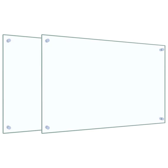 vidaXL 2 db átlátszó edzett üveg konyhai fröccsenésgátló 80 x 50 cm