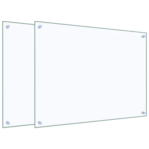 vidaXL 2 db átlátszó edzett üveg konyhai fröccsenésgátló 80 x 60 cm