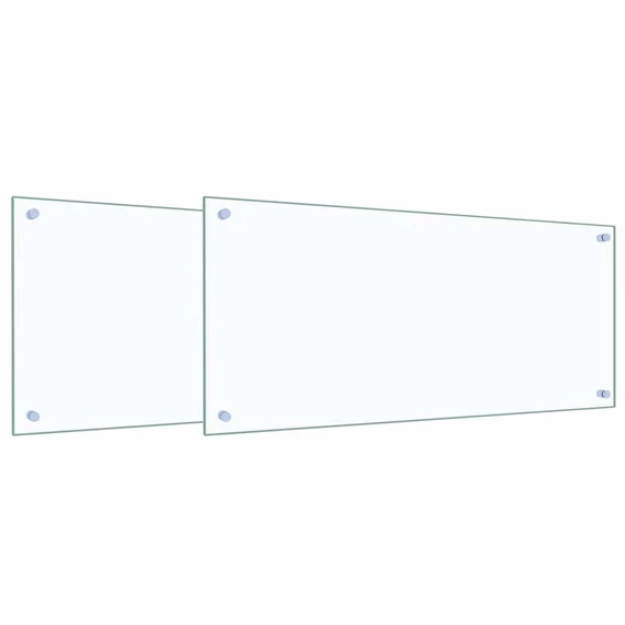 vidaXL Konyhai fröccsenésgátló 2 pcs ítlátszó 90 x 40 cm edzett üveg