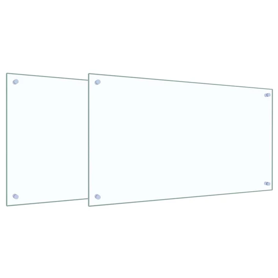 vidaXL Konyhai fröccsenésgátló 2 pcs ítlátszó 90 x 50 cm edzett üveg