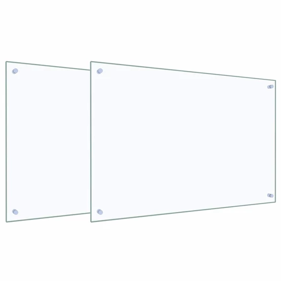 vidaXL Konyhai fröccsenésgátló 2 pcs ítlátszó 90 x 60 cm edzett üveg