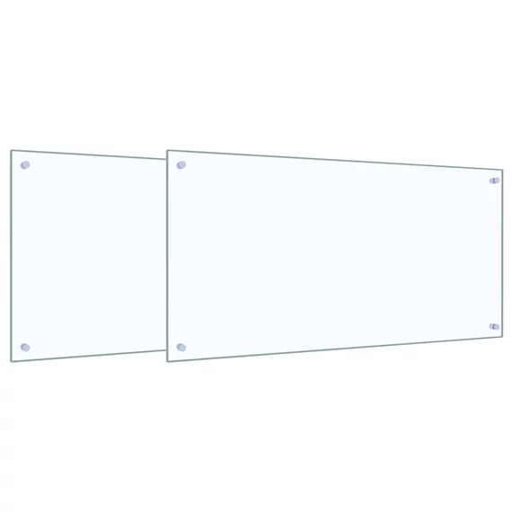 vidaXL Konyhai fröccsenésgátló 2 pcs ítlátszó 100 x 50 cm edzett üveg