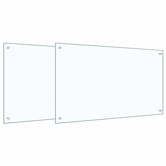 vidaXL Konyhai fröccsenésgátló 2 pcs ítlátszó 100 x 60 cm edzett üveg