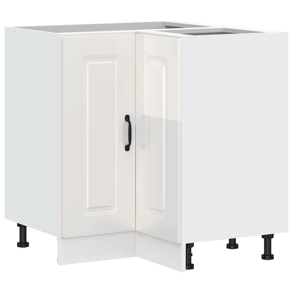 vidaXL Konyhai sarok alapszekrény Kalmar magasfényű fehér szí­nű műfa