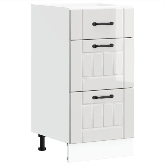 vidaXL konyhai Alsó szekrény "Lucca" magasfényű fehér, rétegelt fa