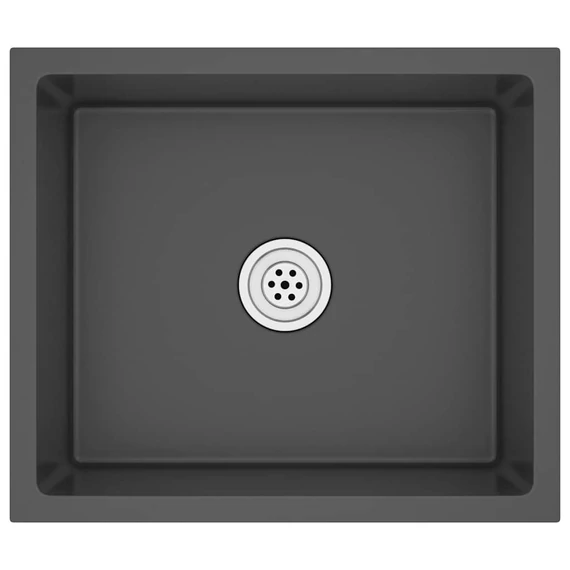 vidaXL fekete kézzel készült rozsdamentes acél mosogató