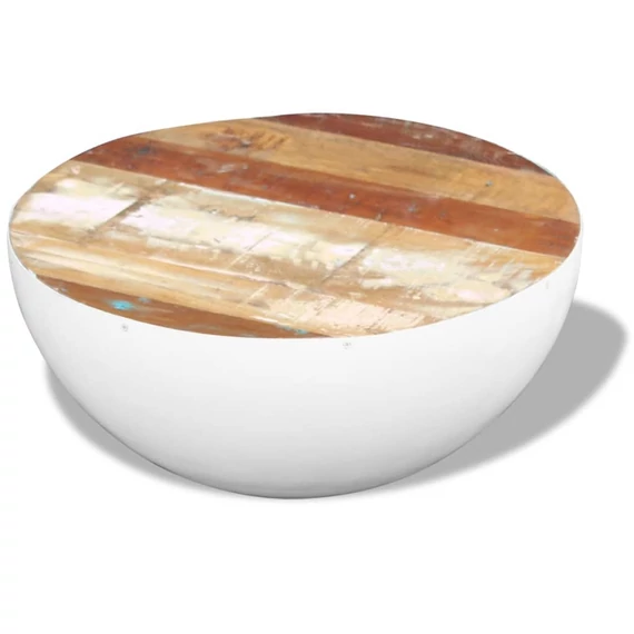 Csésze alakú újrahasznosított fa dohányzóasztal 60 x 60 x 30 cm