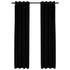 Kép 1/5 - 2 db fekete, vászonhatású sötétítőfüggöny fűzőkarikával 140 x 225 cm