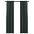 Kép 1/5 - 2 db zöld, vászonhatású sötétítőfüggöny fűzőkarikával 140 x 225 cm