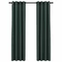 Kép 1/5 - 2 db zöld vászonhatású sötétítőfüggöny fűzőkarikával 140 x 245 cm