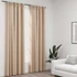 Kép 2/5 - 2 db bézs vászonhatású sötétítő függöny kampókkal 140 x 225 cm