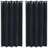 Kép 1/8 - Sötétítő függöny 2 db Fekete 140 x 175 cm Bársony
