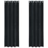 Kép 1/8 - Sötétítő függöny 2 db Fekete 140 x 260 cm Bársony
