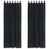 Kép 1/8 - Sötétítő függöny 2 db Fekete 140 x 225 cm Bársony
