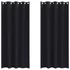 Kép 1/8 - Fekete Függöny Gyűrűkkel 2 db Fekete 225 x 140 cm Poliészter