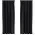 Kép 1/9 - Fekete Függöny Gyűrűkkel 2 db Fekete 260 x 140 cm Poliészter