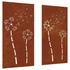 Kép 3/10 - 2 db virágmintás corten acél kerti faldísz 105 x 55 cm