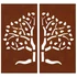 Kép 5/10 - 2 db famintás corten acél kerti faldísz 105 x 55 cm