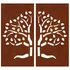 Kép 6/10 - 2 db famintás corten acél kerti faldísz 105 x 55 cm