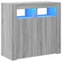 Kép 1/11 - vidaXL szürke sonoma tálalószekrény LED-világí­tással 80 x 35 x 75 cm