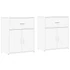 Kép 1/11 - vidaXL 2 db fehér szerelt fa tálalószekrény 60 x 31 x 70 cm