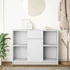 Kép 3/11 - Fehér tálalószekrény fiókos 101x35x76 cm