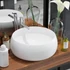 Kép 2/7 - Kerek fehér kerámia mosdókagyló 40 x 15 cm