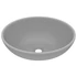 Kép 1/7 - vidaXL ovális matt világosszürke kerámia luxus mosdókagyló 40 x 33 cm