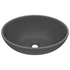 Kép 1/7 - vidaXL ovális matt sötétszürke kerámia luxus mosdókagyló 40 x 33 cm
