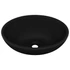 Kép 1/7 - vidaXL ovális matt fekete kerámia luxus mosdókagyló 40 x 33 cm