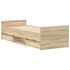 Kép 3/11 - Sonoma tölgy színű ágykeret fej- és lábtámlával 100 x 200 cm