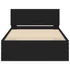 Kép 5/10 - Fekete ágykeret fejtámlával 100 x 200 cm