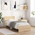 Kép 2/10 - vidaXL sonoma tölgy szí­nű fejtámlás ágykeret matrac nélkül 90 x 200 cm