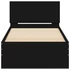 Kép 5/10 - Fekete szövet ágykeret fiókokkal 75x190 cm