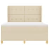Kép 7/11 - Boxspring ágy matraccal Krémszínű 160 x 20 cm szövet gombos tűzött