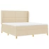 Kép 5/11 - Boxspring ágy matraccal Krémszínű 180 x 200 cm szövet gombos tűzött