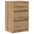 Kép 1/11 - vidaXL kézműves tölgy éjjeliszekrény 3 fiókkal 39x35x65 cm
