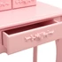 Kép 7/11 - Rózsaszín császárfa fésülködőasztal-szett ülőkével 50x59x136 cm