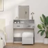 Kép 2/11 - vidaXL Öltözködőasztal fiókkal Beton Szürke 79 x 41 x 140 cm fa